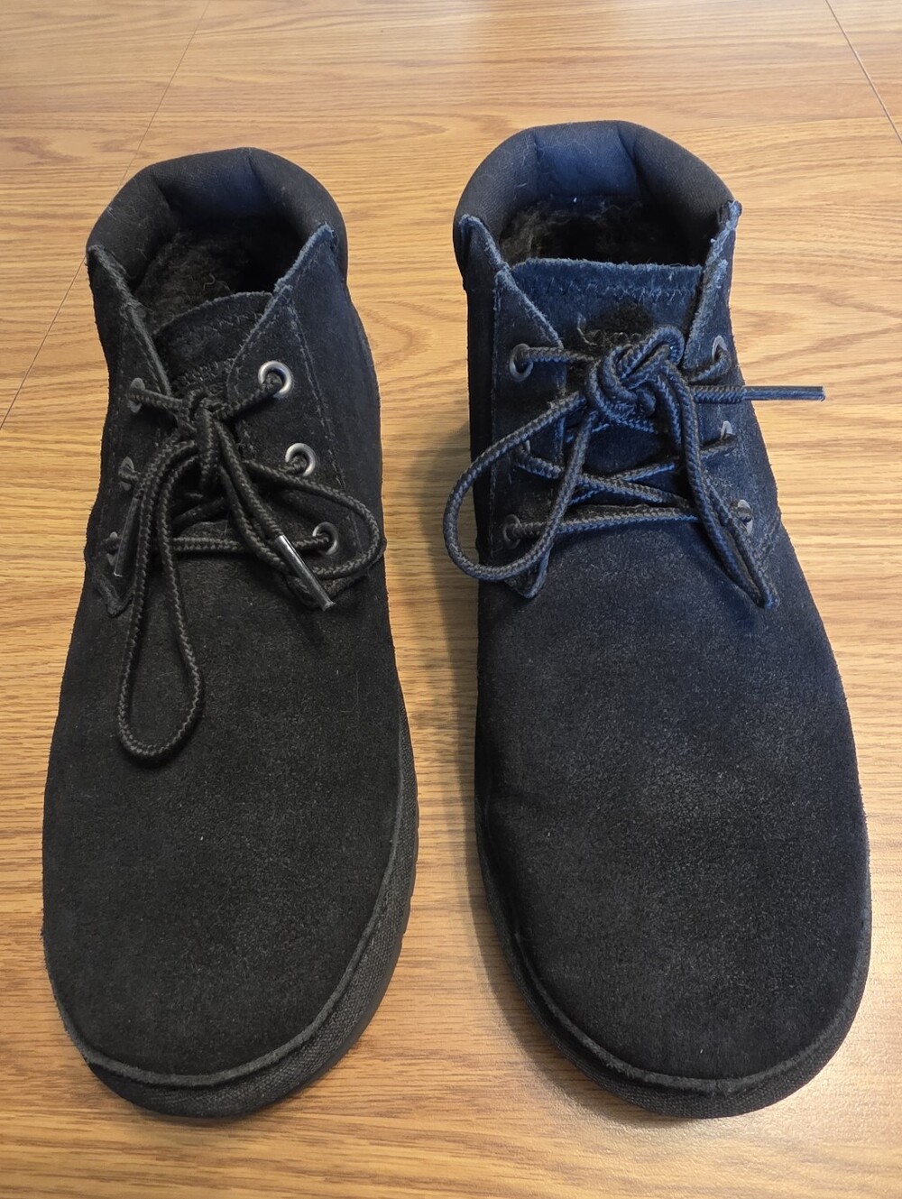 UGS Black Suede Lace-Up Ankle Boots for Women